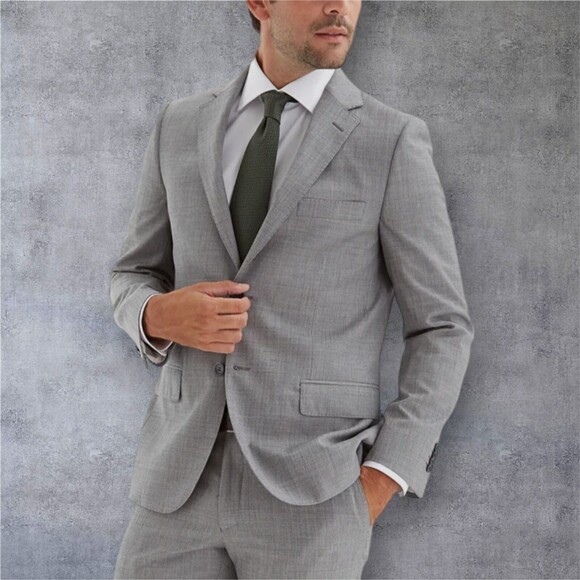 $495 SACOOR Slim fit Mens Blazer Sport Coat Two Button Jacket 38R SUPER*130 WOOL - Picture 2 of 13